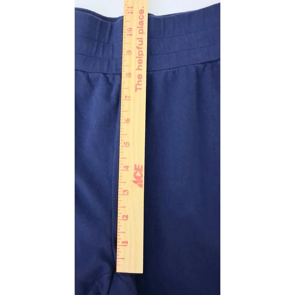 Belle Beach by Kim Gravel‎ Pants* Size M Blue Side Stripes French Terry Crop